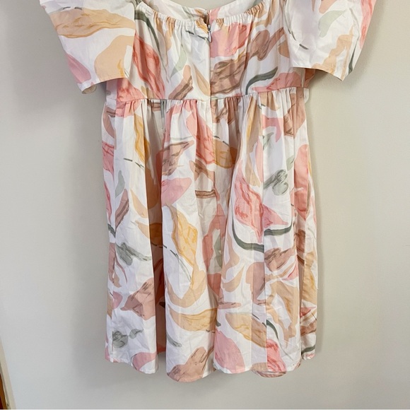 ABERCROMBIE & FITCH FLORAL POPLIN KEYHOLE TIE FRONT BABYDOLL MINI DRESS SIZE M - Picture 9 of 11